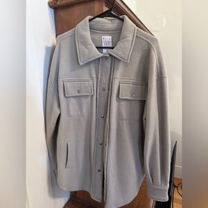 Fornia Sage Green Fleece Overshirt Jacket